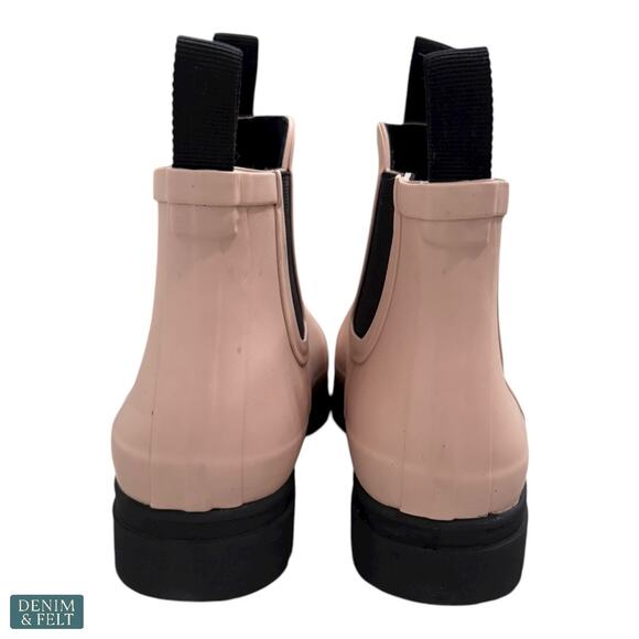 Everlane The Rain Boot Pink Black Chunky Chelsea Waterproof Ankle Rain Boots - Picture 10 of 16